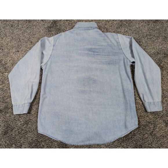 Vintage Sylvester Shirt Mens Medium‎ Denim 90s Warner Bros Beverly Hills USA - Picture 2 of 10